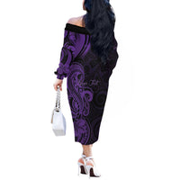 Personalised Lupus Warrior Off The Shoulder Long Sleeve Dress Never Give Up Polynesian Style LT05 - Polynesian Pride