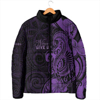 Personalised Lupus Warrior Padded Jacket Never Give Up Polynesian Style