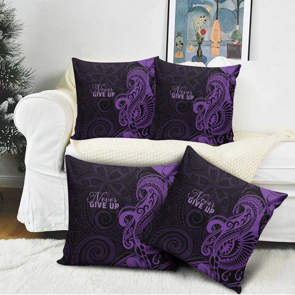 Lupus Warrior Pillow Cover Never Give Up Polynesian Style
