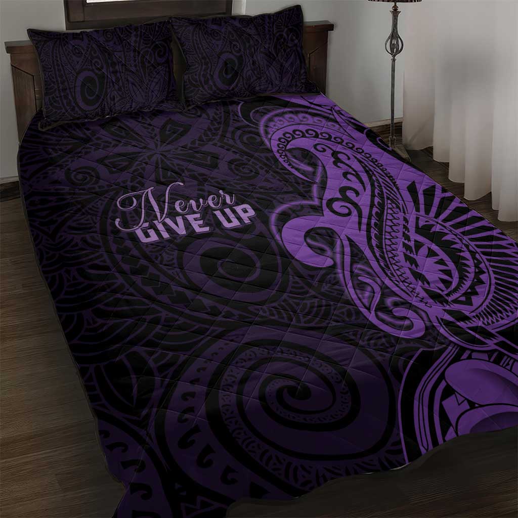 Lupus Warrior Quilt Bed Set Never Give Up Polynesian Style