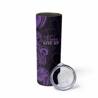 Personalised Lupus Warrior Skinny Tumbler Never Give Up Polynesian Style