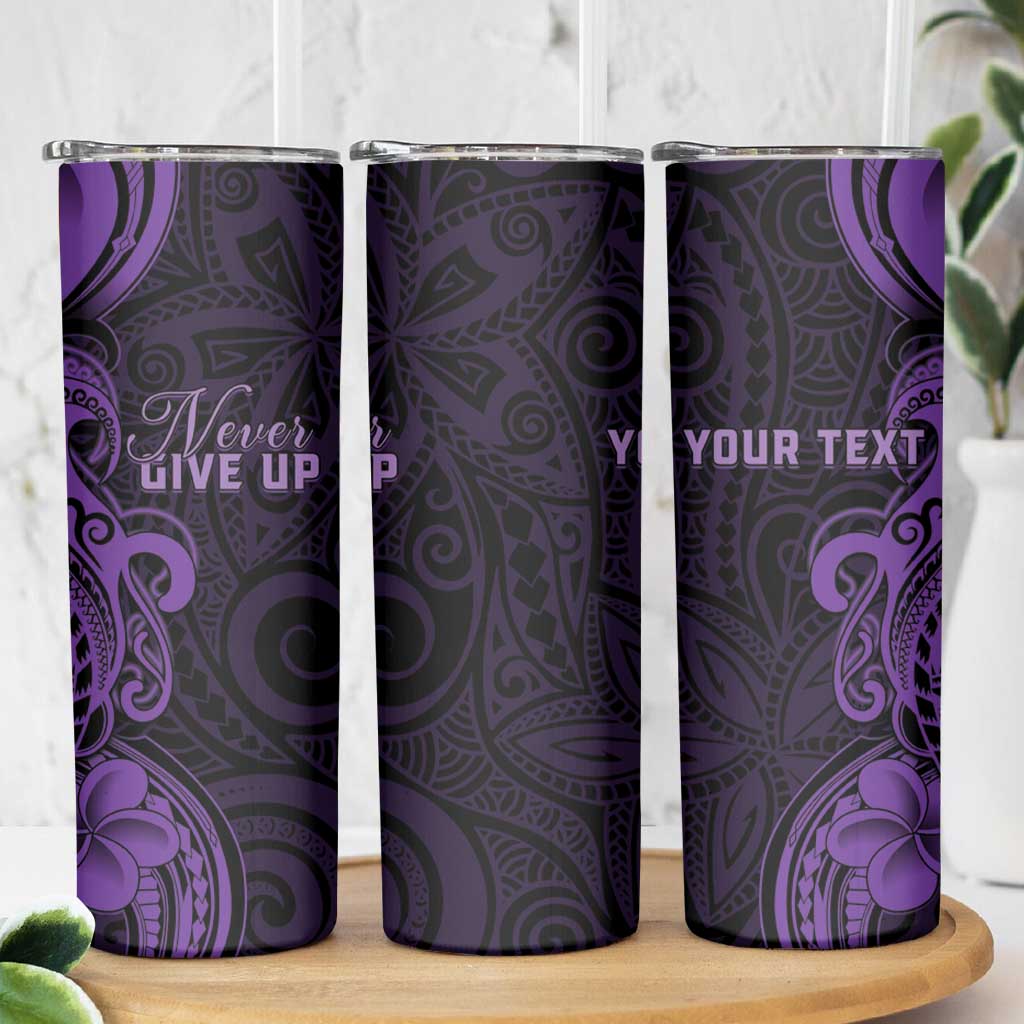 Personalised Lupus Warrior Skinny Tumbler Never Give Up Polynesian Style