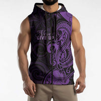 Personalised Lupus Warrior Sleeveless Zip Hoodie Never Give Up Polynesian Style