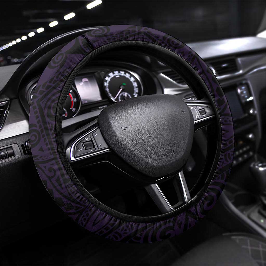 Lupus Warrior Steering Wheel Cover Never Give Up Polynesian Style