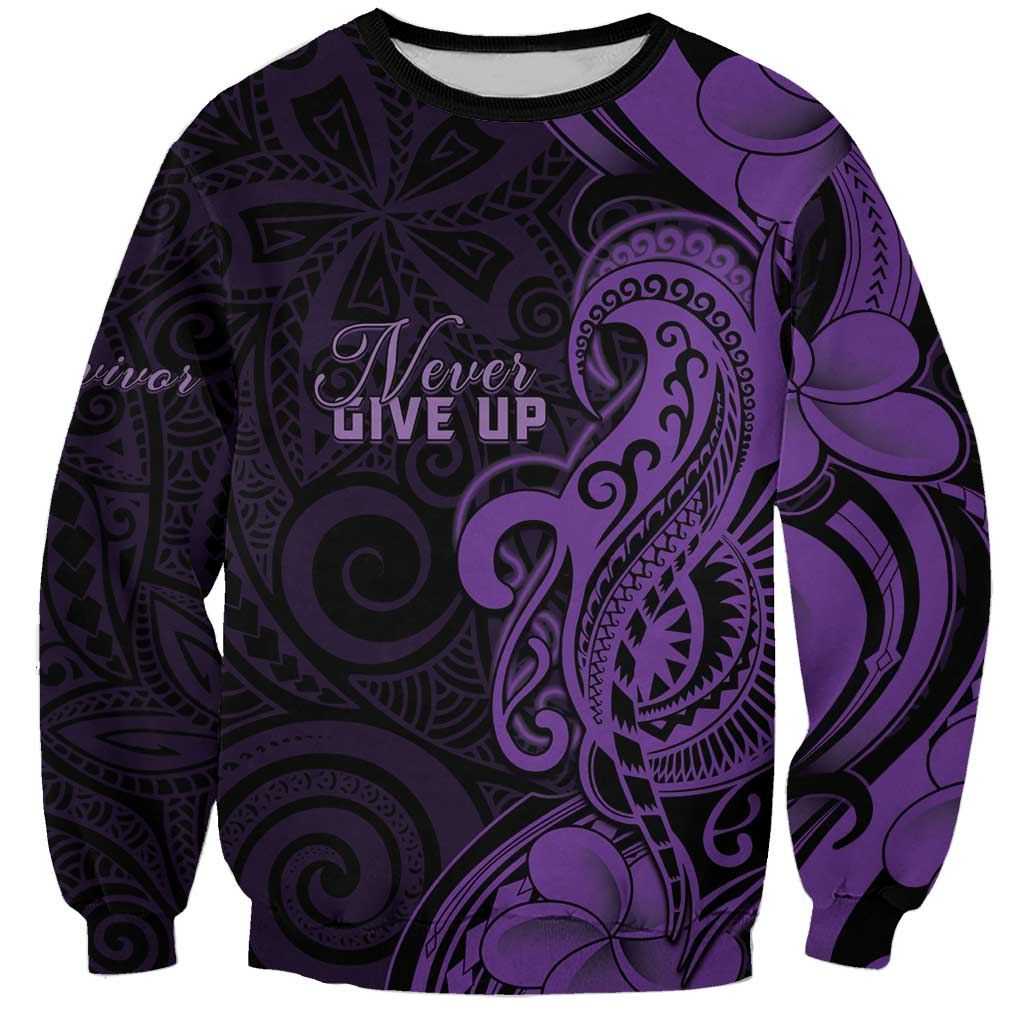 Personalised Lupus Warrior Sweatshirt Never Give Up Polynesian Style