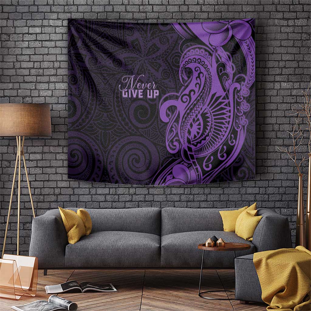 Lupus Warrior Tapestry Never Give Up Polynesian Style