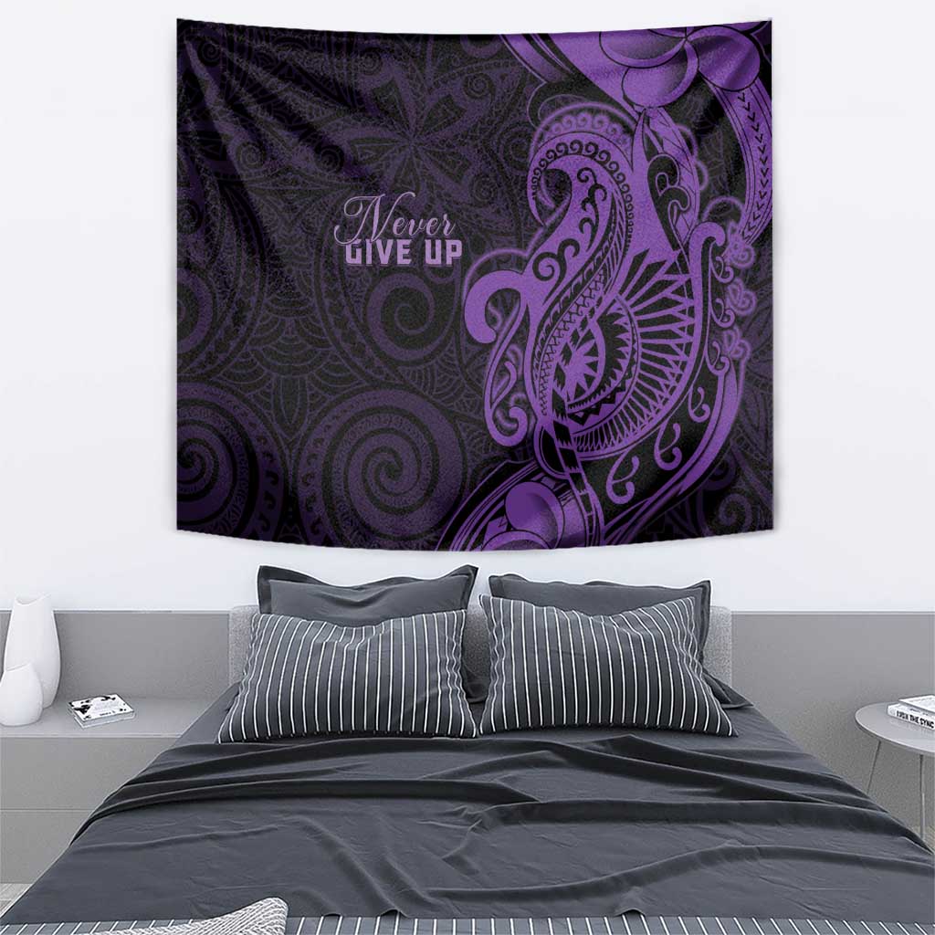 Lupus Warrior Tapestry Never Give Up Polynesian Style