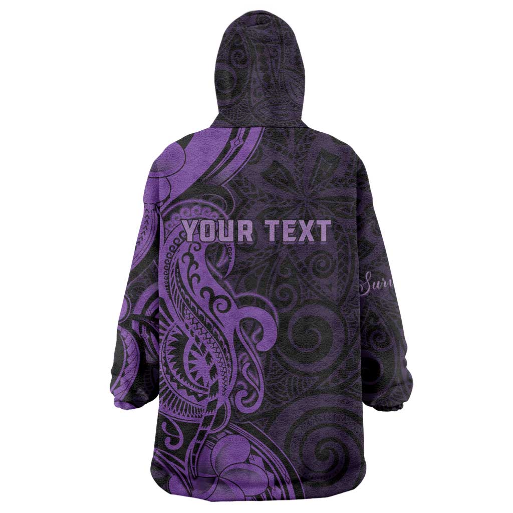 Personalised Lupus Warrior Wearable Blanket Hoodie Never Give Up Polynesian Style