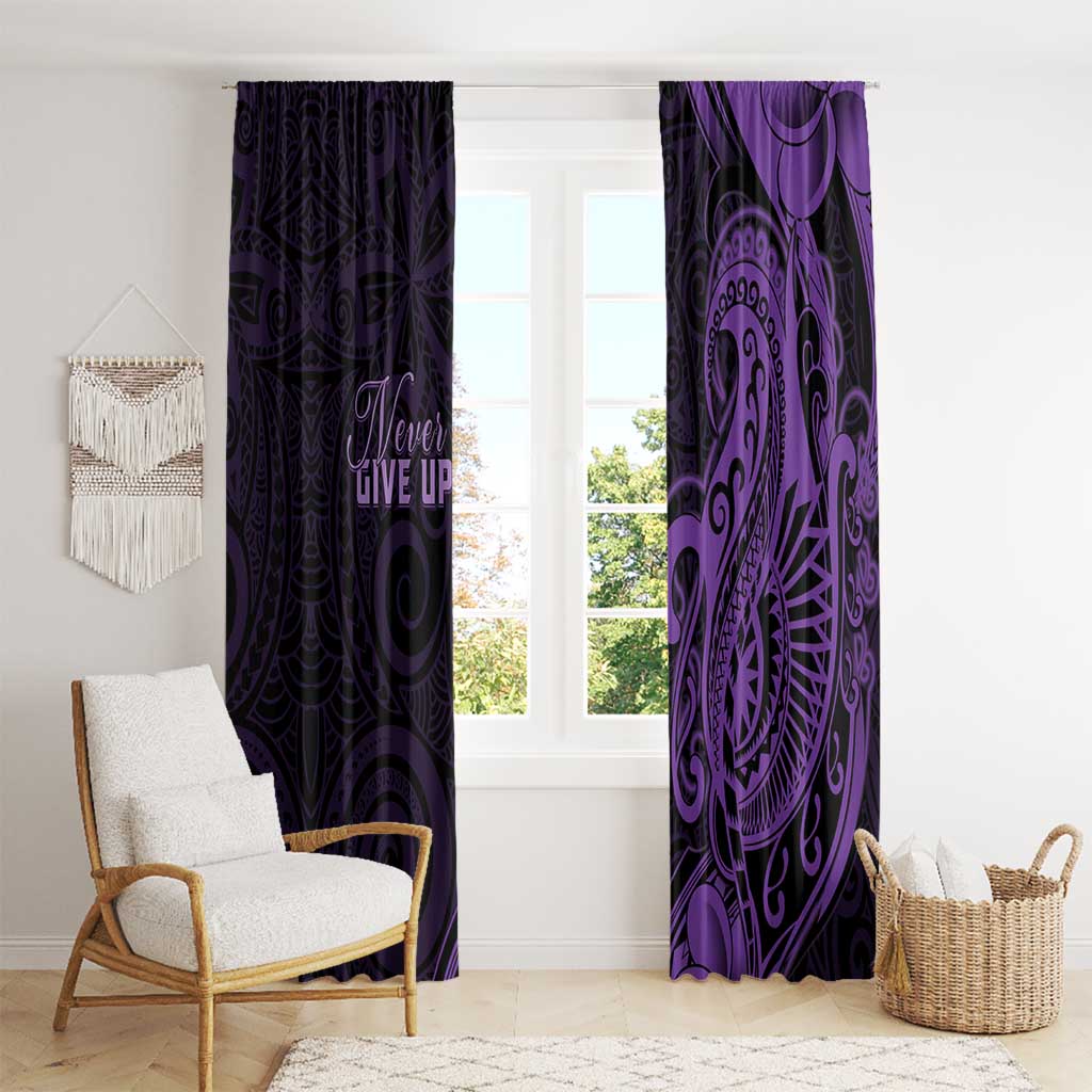 Lupus Warrior Window Curtain Never Give Up Polynesian Style