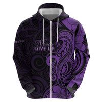 Personalised Lupus Warrior Zip Hoodie Never Give Up Polynesian Style