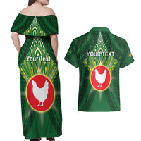 Personalized American Samoa Manu'a Cession Day Couples Matching Off Shoulder Maxi Dress and Hawaiian Shirt With Polynesian Pattern