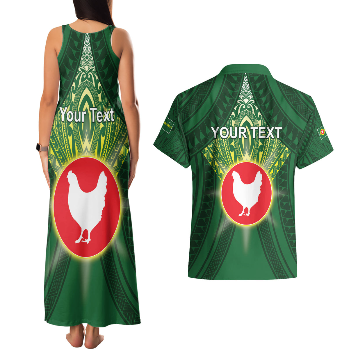 Personalized American Samoa Manu'a Cession Day Couples Matching Tank Maxi Dress and Hawaiian Shirt With Polynesian Pattern
