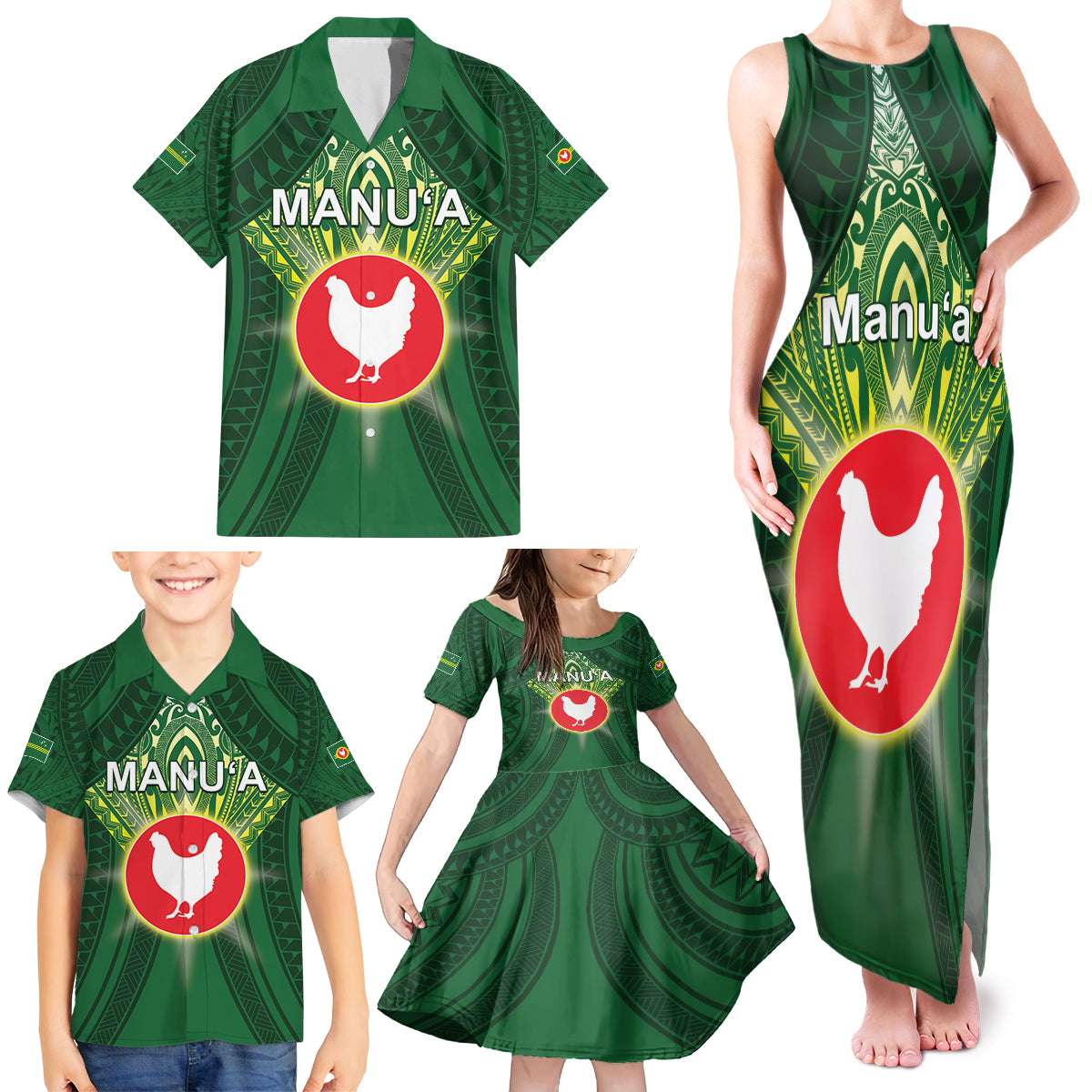 Personalized American Samoa Manu'a Cession Day Family Matching Tank Maxi Dress and Hawaiian Shirt With Polynesian Pattern LT05 - Polynesian Pride