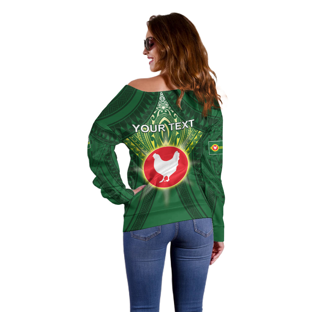 Personalized American Samoa Manu'a Cession Day Off Shoulder Sweater With Polynesian Pattern