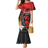Papua New Guinea Remembrance Day Family Matching Mermaid Dress and Hawaiian Shirt Lest We Forget