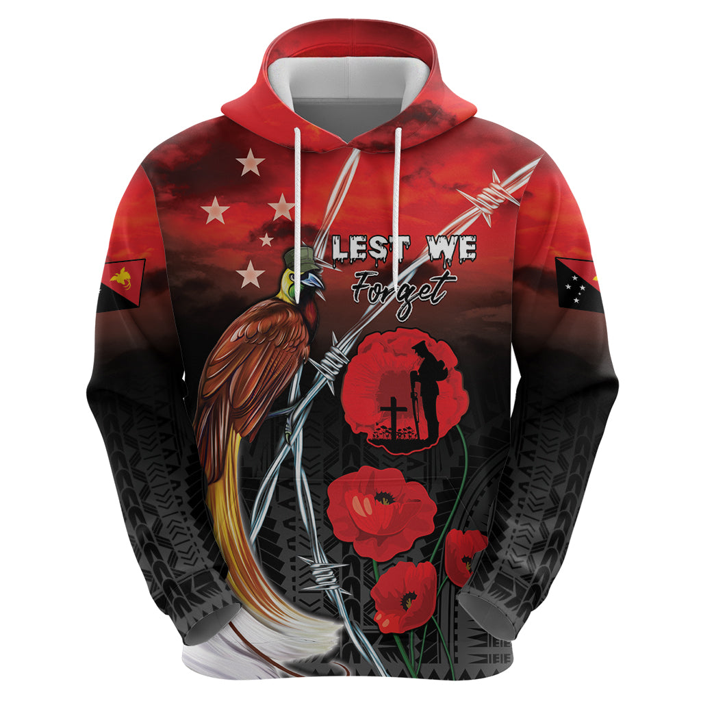 Papua New Guinea Remembrance Day Zip Hoodie Lest We Forget