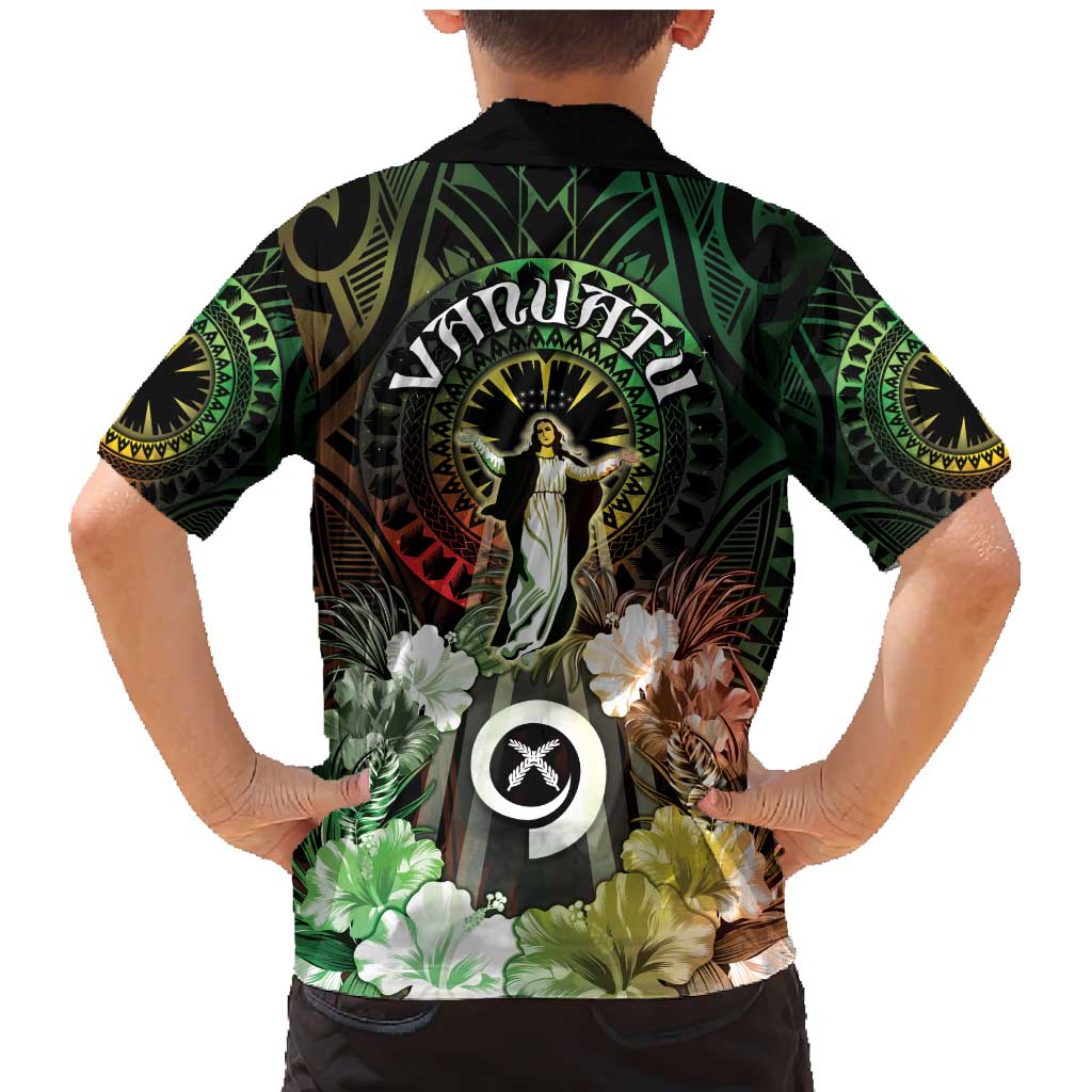 Vanuatu Happy Assumption Day Family Matching Mermaid Dress and Hawaiian Shirt