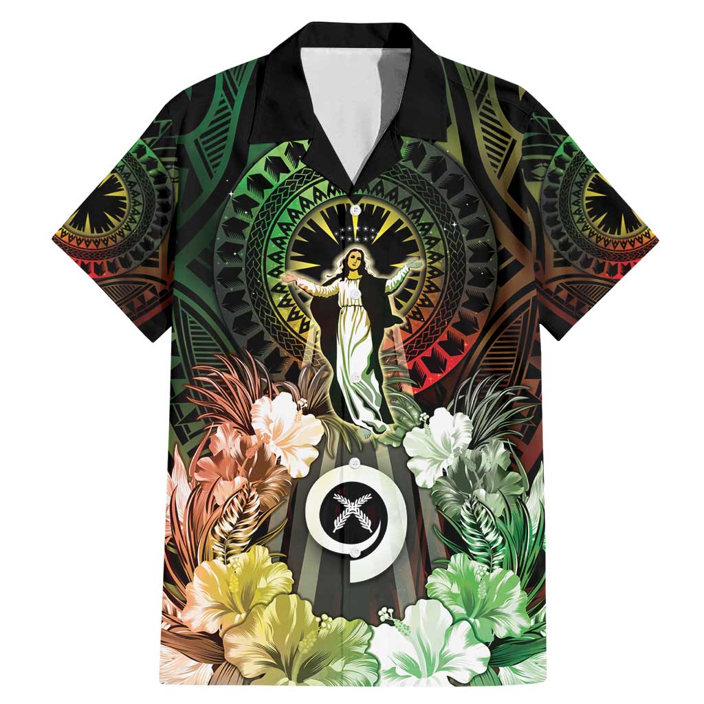 Vanuatu Happy Assumption Day Family Matching Mermaid Dress and Hawaiian Shirt