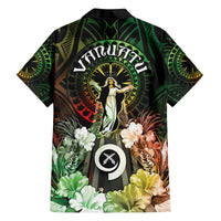 Vanuatu Happy Assumption Day Family Matching Off Shoulder Short Dress and Hawaiian Shirt