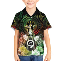 Vanuatu Happy Assumption Day Family Matching Off Shoulder Short Dress and Hawaiian Shirt