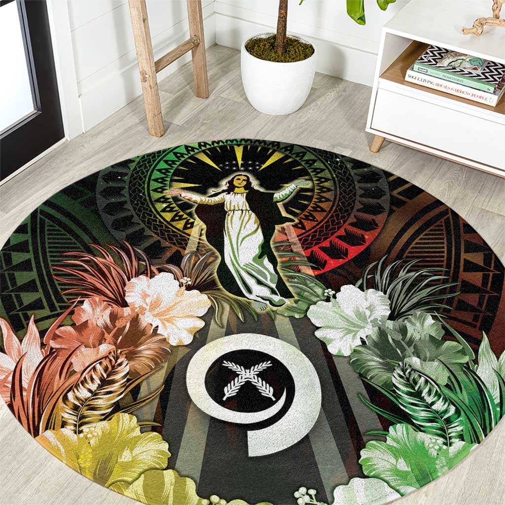 Vanuatu Happy Assumption Day Round Carpet LT05 Reggae - Polynesian Pride