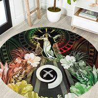 Vanuatu Happy Assumption Day Round Carpet LT05 Reggae - Polynesian Pride