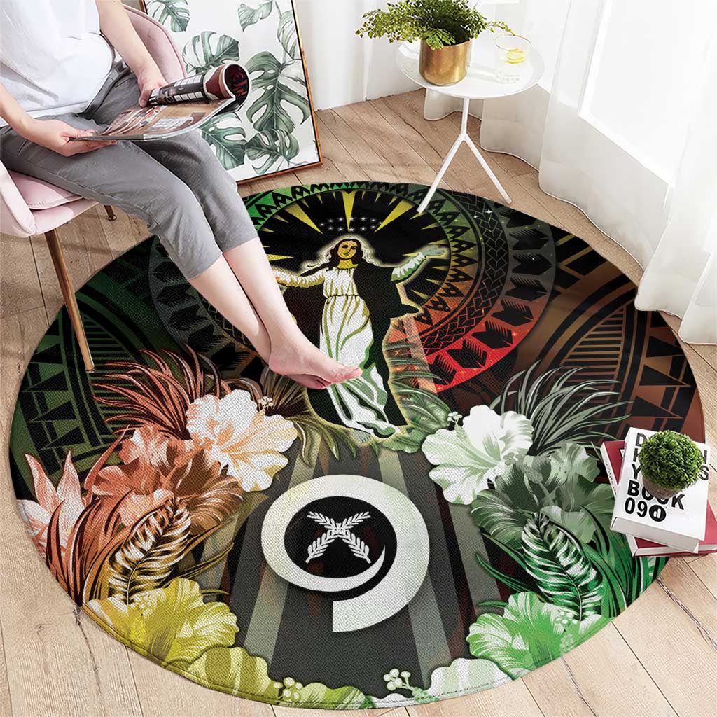 Vanuatu Happy Assumption Day Round Carpet LT05 - Polynesian Pride