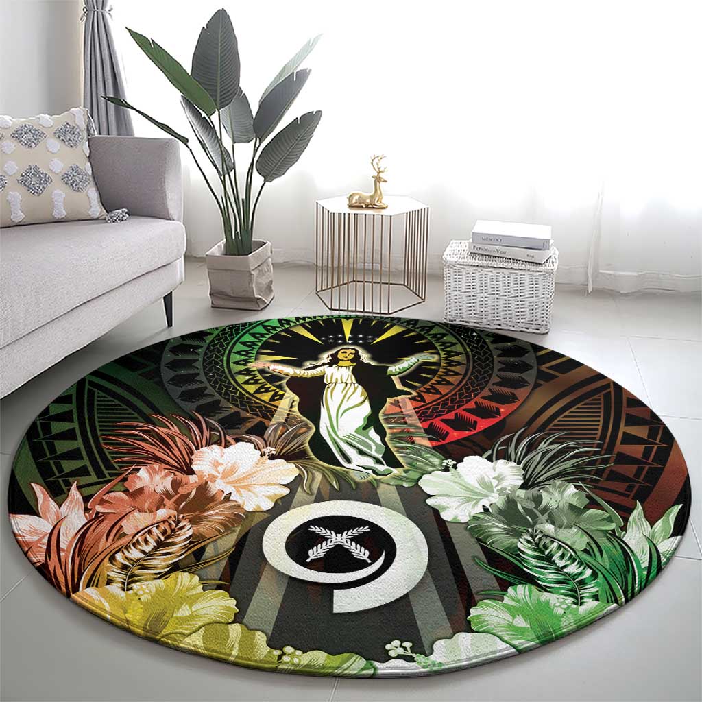 Vanuatu Happy Assumption Day Round Carpet LT05 - Polynesian Pride