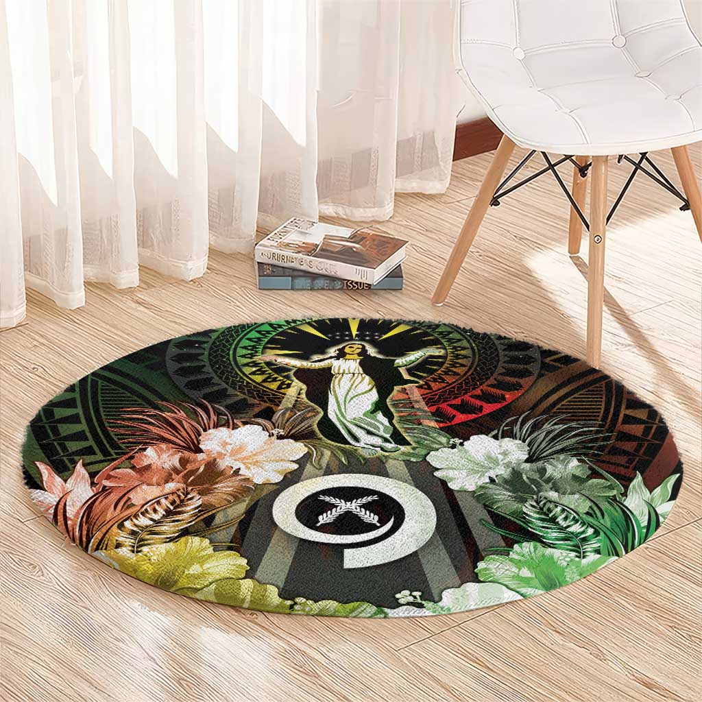 Vanuatu Happy Assumption Day Round Carpet LT05 - Polynesian Pride