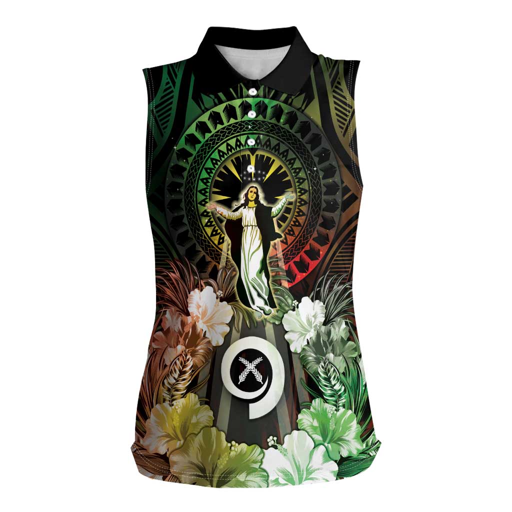Vanuatu Happy Assumption Day Women Sleeveless Polo Shirt LT05 Female Reggae - Polynesian Pride
