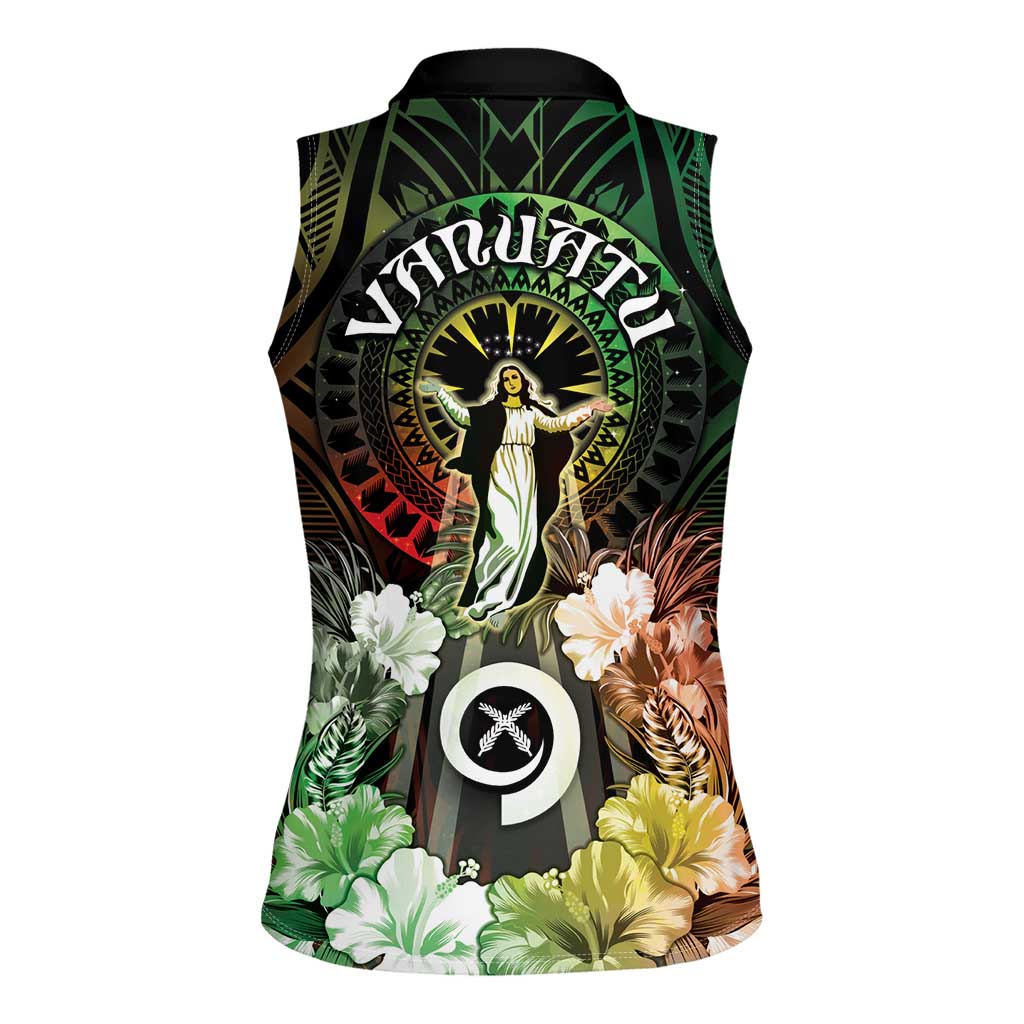 Vanuatu Happy Assumption Day Women Sleeveless Polo Shirt LT05 - Polynesian Pride