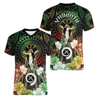 Vanuatu Happy Assumption Day Women V-Neck T-Shirt LT05 - Polynesian Pride
