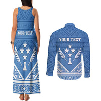 Personalised Kosrae State Gospel Day Couples Matching Tank Maxi Dress and Long Sleeve Button Shirt Simple Style