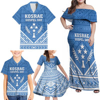 Personalised Kosrae State Gospel Day Family Matching Off Shoulder Maxi Dress and Hawaiian Shirt Simple Style