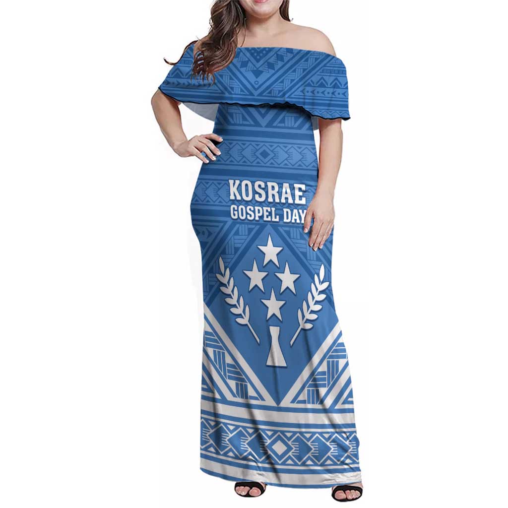 Personalised Kosrae State Gospel Day Family Matching Off Shoulder Maxi Dress and Hawaiian Shirt Simple Style