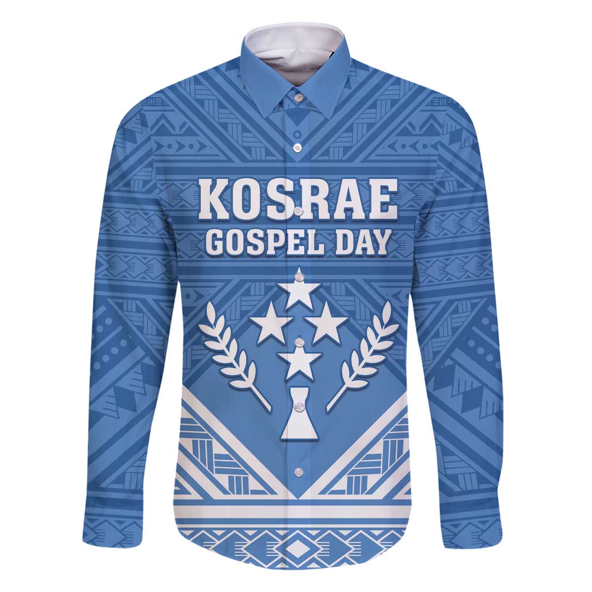 Personalised Kosrae State Gospel Day Family Matching Off Shoulder Short Dress and Hawaiian Shirt Simple Style