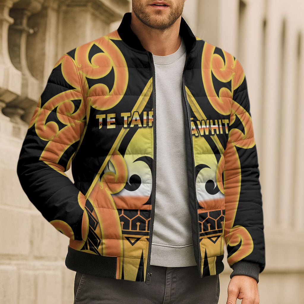 Personalised New Zealand Te Tairawhiti Bomber Puffer Jacket Maori Koru Pattern LT05 - Polynesian Pride