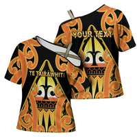 Personalised New Zealand Te Tairawhiti Cross Shoulder Shirt Maori Koru Pattern LT05 - Polynesian Pride