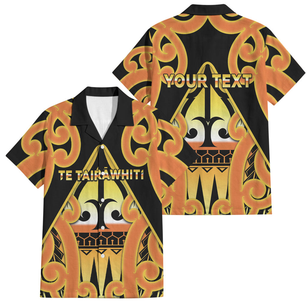 Personalised New Zealand Te Tairawhiti Family Matching Off Shoulder Maxi Dress and Hawaiian Shirt Maori Koru Pattern LT05 Dad's Shirt - Short Sleeve Orange - Polynesian Pride