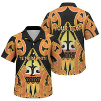 Personalised New Zealand Te Tairawhiti Family Matching Off Shoulder Short Dress and Hawaiian Shirt Maori Koru Pattern LT05 Son's Shirt Orange - Polynesian Pride