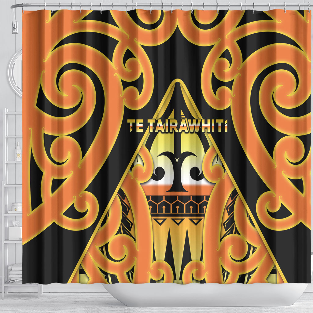 New Zealand Te Tairawhiti Shower Curtain Maori Koru Pattern LT05 - Polynesian Pride