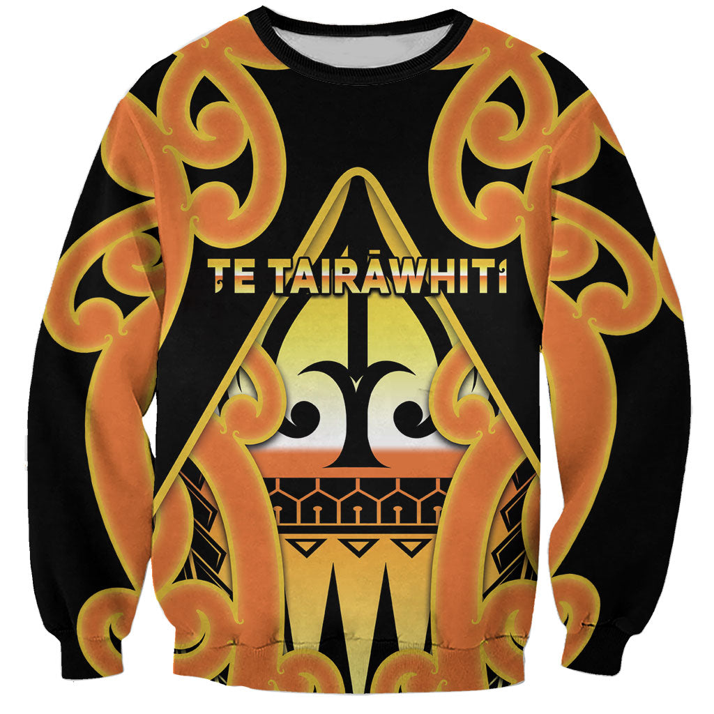 Personalised New Zealand Te Tairawhiti Sweatshirt Maori Koru Pattern LT05 Unisex Orange - Polynesian Pride