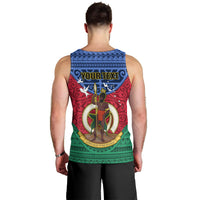 Personalized Vanuatu Shefa Province Men Tank Top Coat Of Arms And Namele Fern Polynesian Pattern LT05 - Polynesian Pride