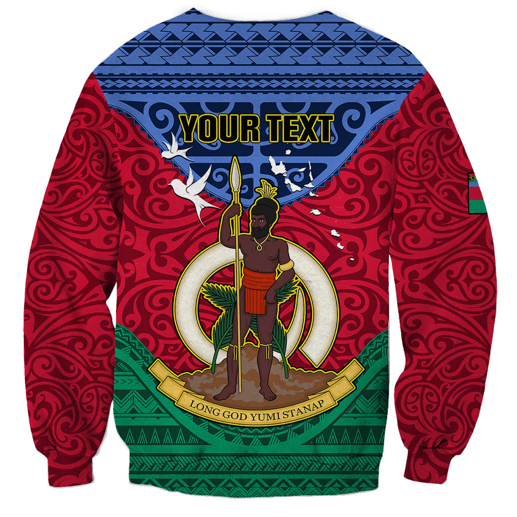 Personalized Vanuatu Shefa Province Sweatshirt Coat Of Arms And Namele Fern Polynesian Pattern LT05 - Polynesian Pride