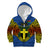 Vanuatu Tafea Province Kid Hoodie Coat Of Arms And Namele Fern Polynesian Pattern LT05 Zip Hoodie Blue - Polynesian Pride