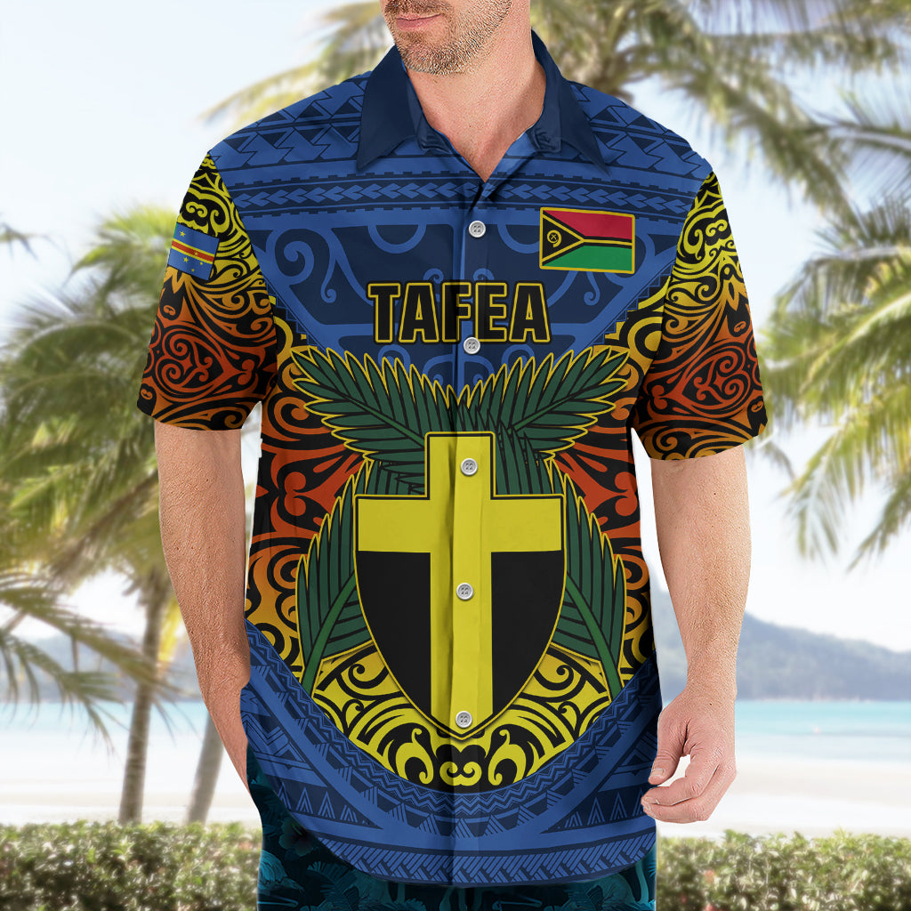 Personalized Vanuatu Tafea Province Hawaiian Shirt Coat Of Arms And Namele Fern Polynesian Pattern LT05 - Polynesian Pride