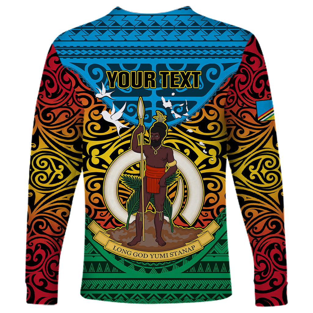 Personalized Vanuatu Torba Province Long Sleeve Shirt Vanuatuan Coat Of Arms Polynesian Pattern LT05 - Polynesian Pride