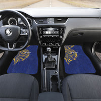 Personalised Nauru Angam Day Car Mats Gold Navy Tribal Pattern