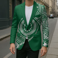 Cook Islands Gospel Day Blazer Green Tribal Curves