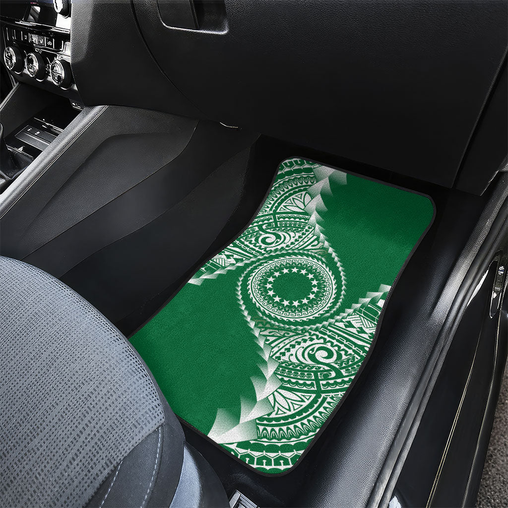 Cook Islands Gospel Day Car Mats Green Tribal Curves